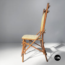 Load image into Gallery viewer, Chairs in fabric and bamboo, 1930s
