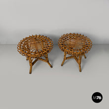 画像をギャラリービューアに読み込む, Stools in rattan, 1960s
