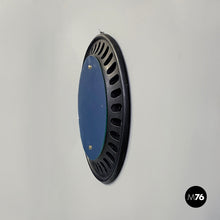 Load image into Gallery viewer, Round wall mirror in black wood, 20th century
