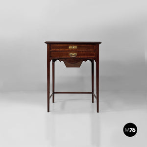 Console with mirror in wood, 1930s