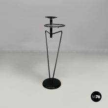 画像をギャラリービューアに読み込む, Coffe table with ashtray in black metal and glass, 1980s
