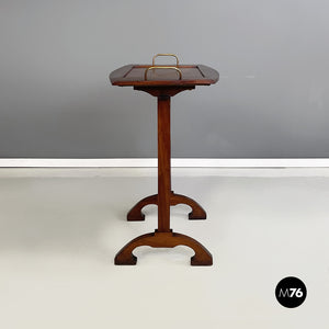 Coffe or side table in wood and brass, 1900s