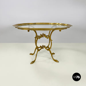 Coffee table in glass and brass, 1960s