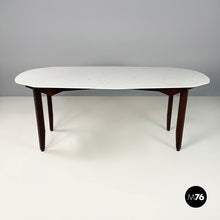 将图片加载到图库查看器，Dining table in marble, wood and bass, 1960s
