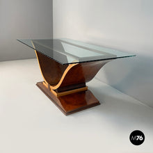 Load image into Gallery viewer, Dining table in wood and glass, 1930s
