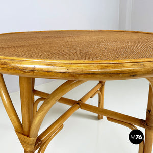 Round dining table in rattan, 1960s