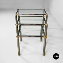 Charger l&#39;image dans la galerie, Coffe tables in metal and glass, 1980s
