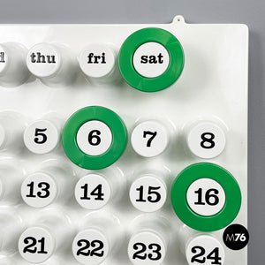 Green rings for the perpetual wall calendar by Ring A Date, 2020s