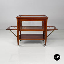 Load image into Gallery viewer, Cart with bar compartment in wood and glass, late 1800s

