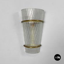 Load image into Gallery viewer, Conical glass and metal wall lamps, 1950s
