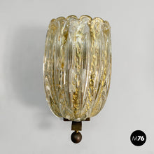 Charger l'image dans la galerie, Italian mid-century modern Murano glass wall lamps by Barovier&amp;Toso, 1950s
