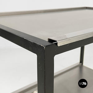 Cart in steel and black metal, 1980s