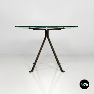 Coffee table in metal and glass Cuginetto by Enzo Mari for Driade, 1970s