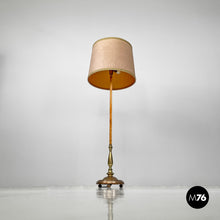 Load image into Gallery viewer, Velvet and brass floor lamp, 1940s
