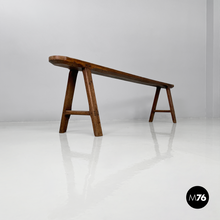 Carica l&#39;immagine nel visualizzatore di Gallery, Narrow solid wood bench, 1930s
