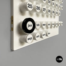 将图片加载到图库查看器，Wall perpetual white calendar by Giorgio Della Beffa for Ring A Date, 2000-2010s
