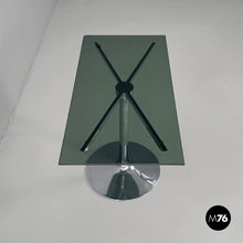 Carica l'immagine nel visualizzatore di Gallery, Coffee table in steel and smoked glass, 1970s
