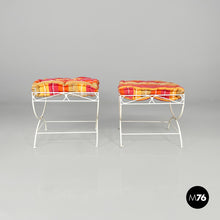 将图片加载到图库查看器，White iron stools, 1960s

