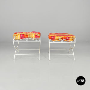 White iron stools, 1960s