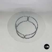 将图片加载到图库查看器，Coffee table in steel and glass, 1970s

