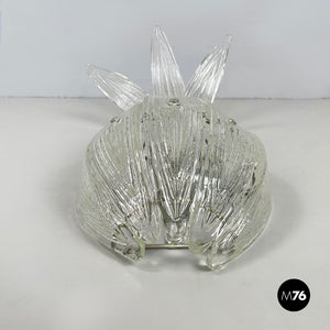 Pineapple-shaped wall lamp in fluted glass, 1980s