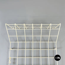 Load image into Gallery viewer, Wall coat hanger with hat stand in white metal rod, 1970s
