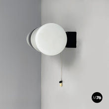 Load image into Gallery viewer, Wall lamp in opaline glass and black Bakelite, 1950s
