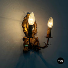 Load image into Gallery viewer, Wall lamps in gilded wood and mirror, 1700s
