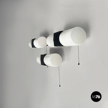 Load image into Gallery viewer, Wall lamps in opaline glass and black Bakelite, 1950s

