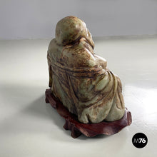 Load image into Gallery viewer, Buddha sculpture in jade and wood, 1950s
