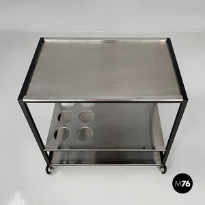 Cart in steel and black metal, 1980s
