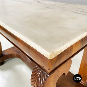 Wall console in marble and wood, early 1800s