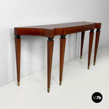 Load image into Gallery viewer, Wooden console with brass feet, 1950s
