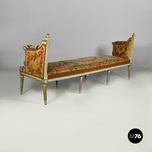 Load image into Gallery viewer, Bench in wood and fabric, 1800s
