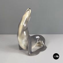 Load image into Gallery viewer, Ceramic sculpture of a sea lion by Urbano Zaccagnini, 1920s
