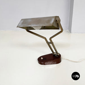 Adjustable table lamp in metal, 1930s