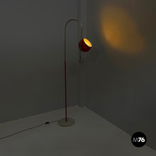 画像をギャラリービューアに読み込む, Adjustable floor lamp in red metal, 1970s
