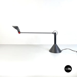 Adjustable black metal table lamp, 1980s