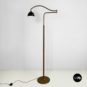 Floor lamp in brass and metal, 1940s