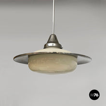 将图片加载到图库查看器，Chandelier in opaline glass and metal, 1930s
