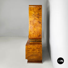 将图片加载到图库查看器，Asymmetrical wooden sideboard with glass display cabinet, 1920s
