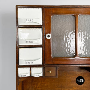 Sideboard in wood, marble and ceramic, 1930s