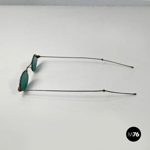 Sunglasses in green glass and metal, mid 1900s