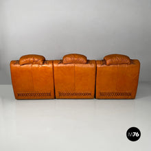 Carica l'immagine nel visualizzatore di Gallery, Modular brown leather sofa, 1970s
