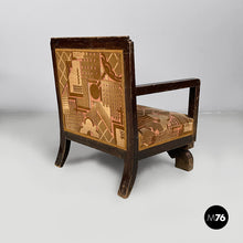 Load image into Gallery viewer, Armchairs in velvet and wood, 1930s
