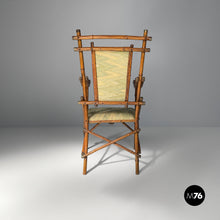 Carica l'immagine nel visualizzatore di Gallery, Armchairs in fabric and bamboo, 1930s
