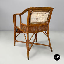 Load image into Gallery viewer, Armchairs in rattan and straw, 1960s
