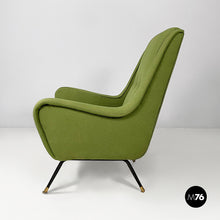 Load image into Gallery viewer, Armchairs in green fabric, 1950s
