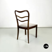 Carica l&#39;immagine nel visualizzatore di Gallery, Chairs in wood and beige velvet, 1930s
