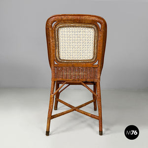 Chairs in rattan and straw, 1960s
